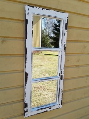 3 Ruutuinen ikkunapeili. Valkoinen (tummapeili)