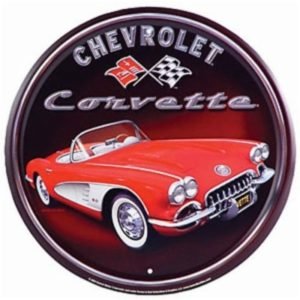 Chevrolet Corvette pyöreä peltikyltti