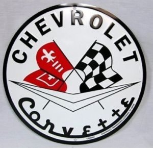 Chevrolet Corvette pyöreä peltikilpi
