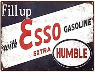 Esso gasoline peltikilpi