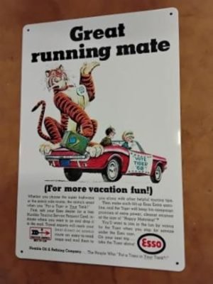 Esso tiikeriä tankkiin metallitaulu