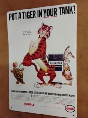 Esso tiikeriä tankkiin peltitaulu