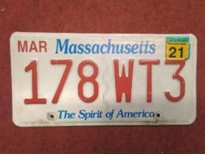 MASSACHUSETTS rekisterikilpi