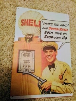 Shell bensapumppu peltikilpi