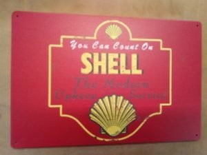 Shell Simpukka peltikyltti