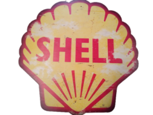 Shell simpukka  peltikyltti